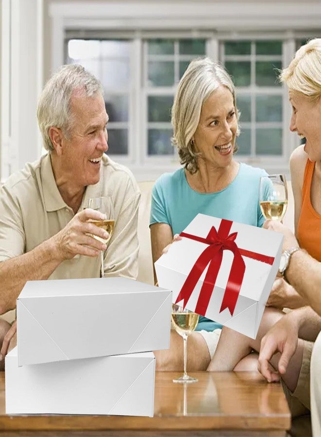 KEEPARTY 8 PCS Square White Gift Boxes with Lids Sizes 9 x 9 x 2.75 Inches for Birthdays Weddings Christmas Graduations Baby Showers and All Holidays - Image 3